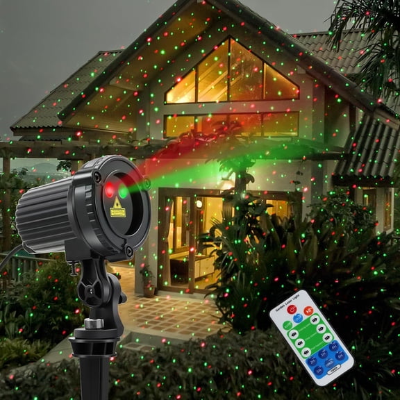FGERFE-Christmas Laser Lights Outdoor,Red and Green Moving Outdoor Laser Light, Waterproof Garden House Decoration Laser Christmas Lights
