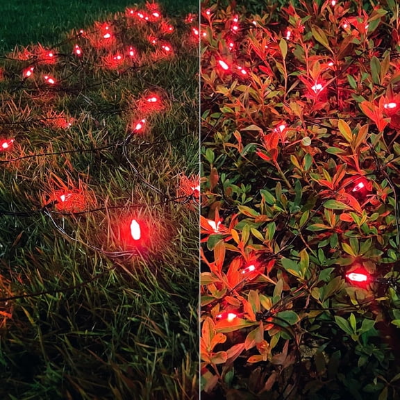 FGERFE-Christmas Net Lights Outdoor 120 LED 5ftx6ft Christmas Decorations, 8 Modes Connectable Waterproof Net Mesh Lights for Xmas Trees, Bushes, Wedding, Garden, Outdoor, Indoor Decor (Red)
