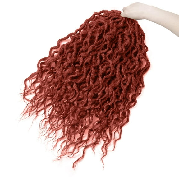 FGERFE-Faux Locs Crochet Hair 24Inch Crochet Locs, 6Packs Ginger Goddess Locs Soft Locs Curly Ends Faux Locs Synthetic Locs Crochet Hair Crochet Braids for Black Women(350#, 24'')