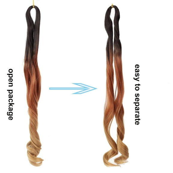 FGERFE-French Curly Braiding Hair 24 Inch 8 Packs French Curl Braiding Hair Loose Wavy Curly Braiding Hair Bouncy Braiding Hair Synthetic Hair Extensions for Black Women C14