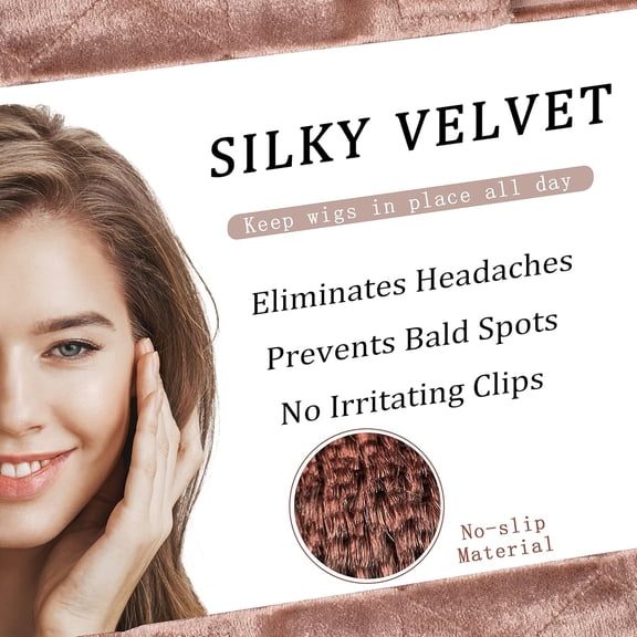 FGERFE-GEX Worldwide Grip Band - Adjustable Comfort Headband, Flexible Velvet Scarf, Non-Slip Fasten Bands With Arch Extra Hold for Wigs (Tan)