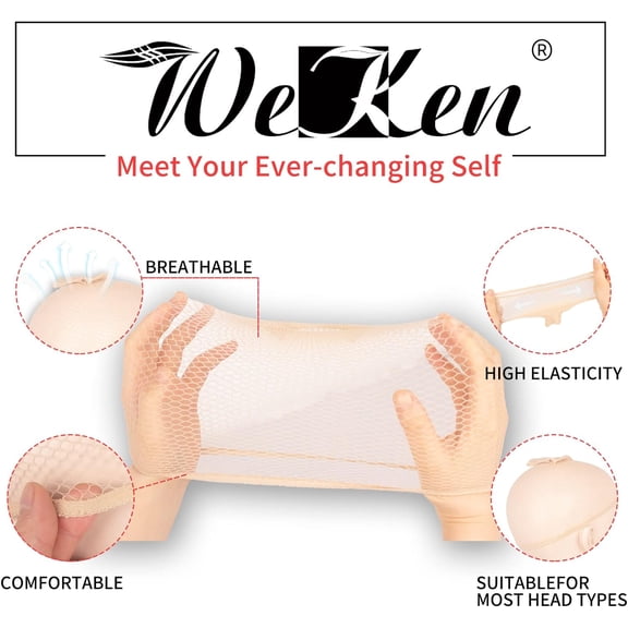 FGERFE-Individual Package Wig Cap 4PCS Mesh Wig Cap Net Two End Open Mesh Net Wig Caps Liner Weaving Caps for Women Men Kids