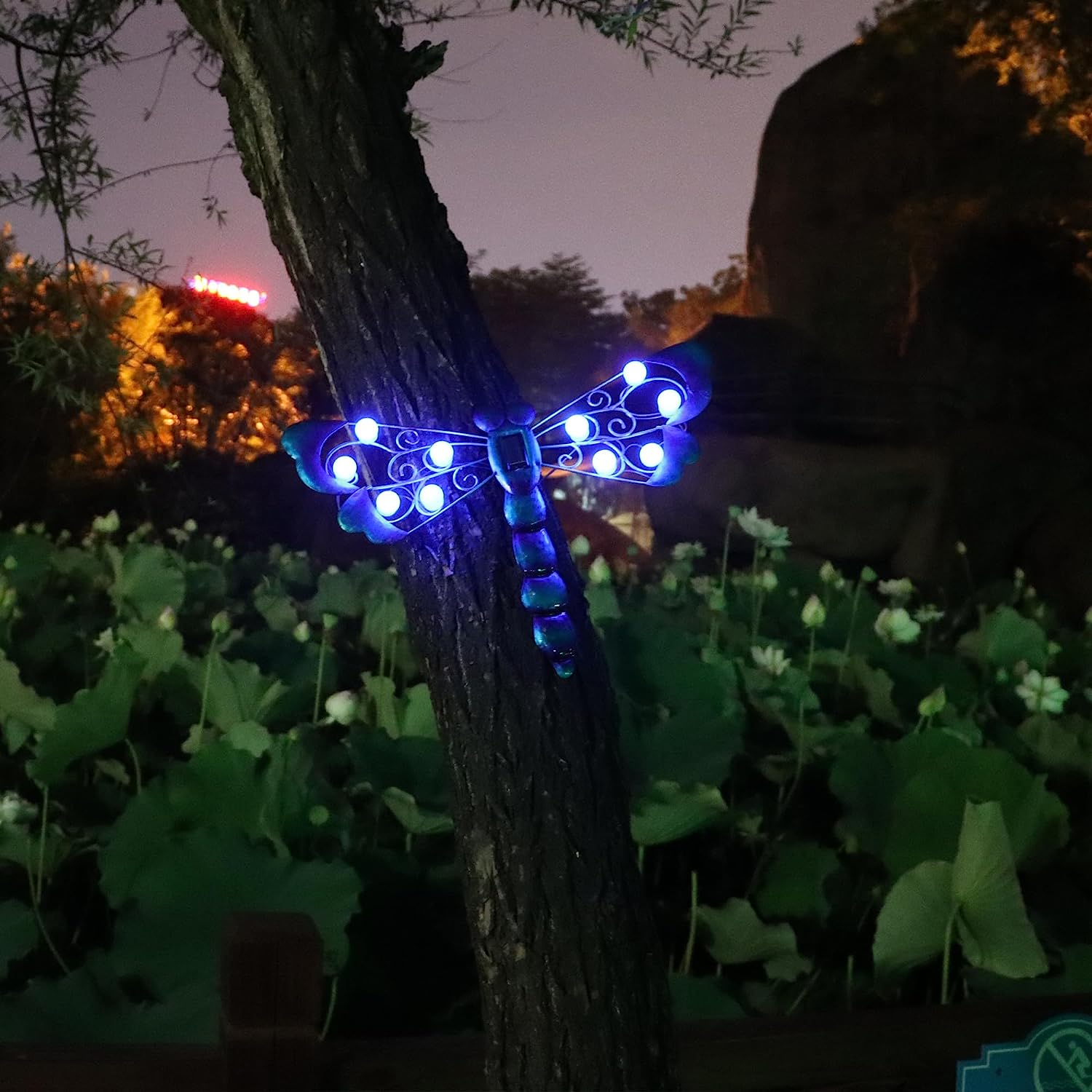 FGERFE-Metal Dragonfly Solar Lighted Wall Art Decor - Outdoor Dragonfly ...