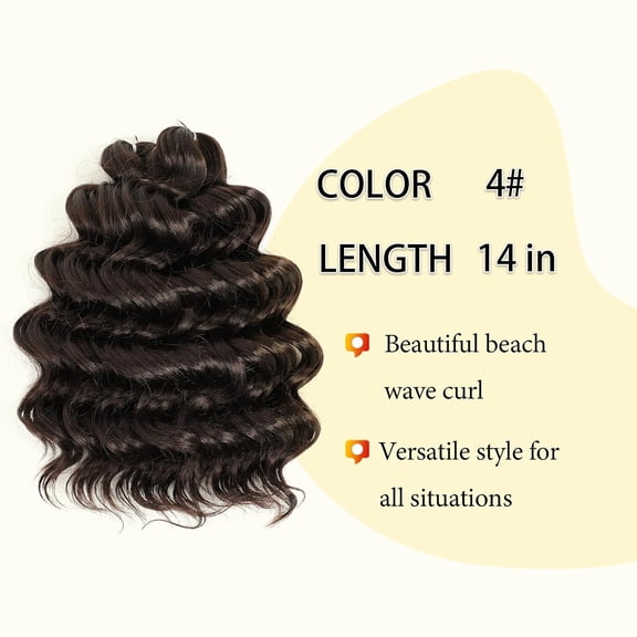 FGERFE-Ocean Wave Crochet Hair 14inch Curly Crochet Hair for Black Women 7Packs Deep Twist Crochet Synthetic Hair Extensions 4#