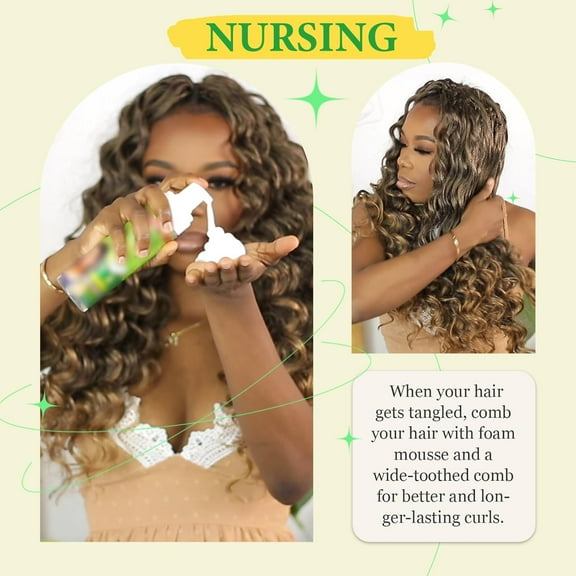 FGERFE-Ocean Wave Crochet Hair 20inch 7Packs Curly Braiding Hair Water Wave Crochet Hair for Black Women, Deep Wave Crochet Hair Extensions T30