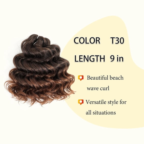 FGERFE-Ocean Wave Crochet Hair 9inch 7Packs Deep Wave Crochet Hair Curly Braiding Hair for Black Women Wet And Wavy Crochet Hair Extensions T30