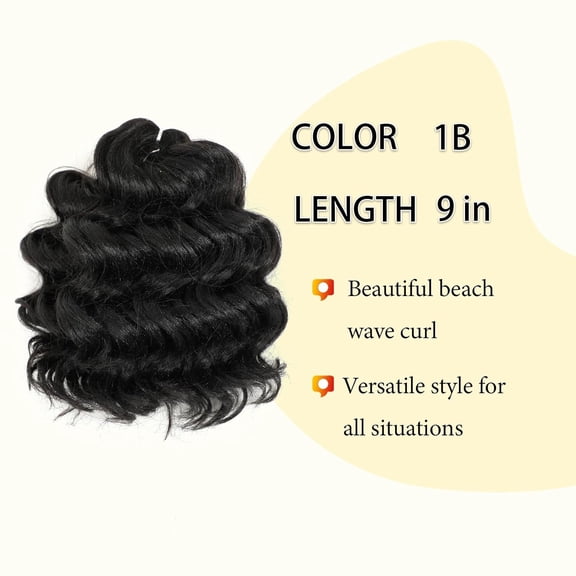 FGERFE-Ocean Wave Crochet Hair 9inch Water Wave Braiding 7Packs Curly Braiding Hair for Black Women Deep Wave Crochet Hair Extensions 1b