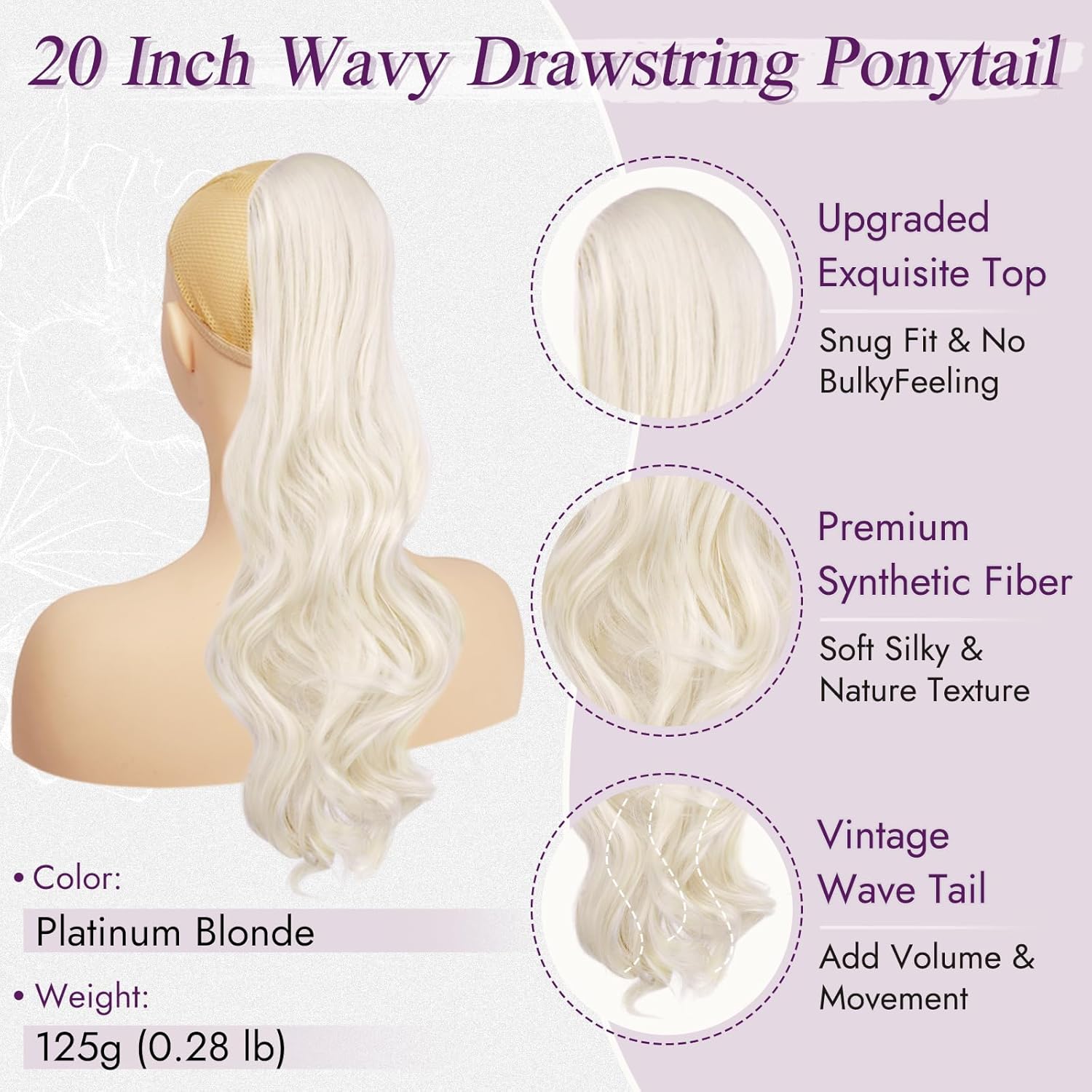 Shop Blonde Drawstring Ponytail Hairpieces for Stylish Looks display picture 1
