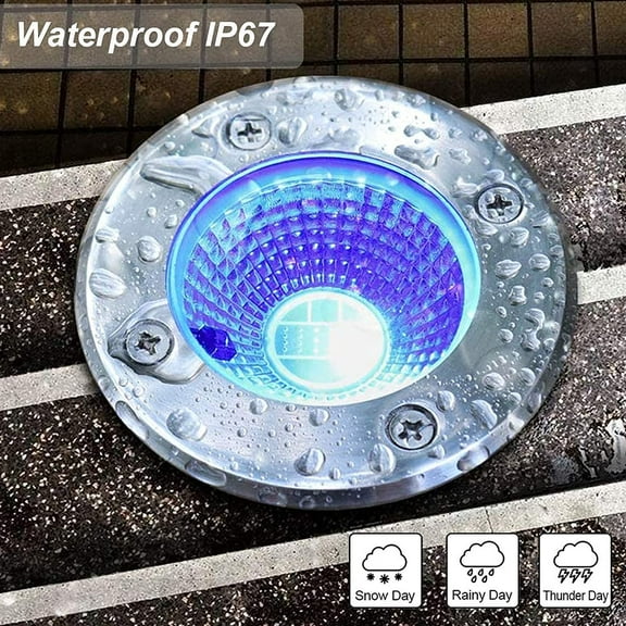 FGERFE-RGB Low Voltage Landscape Lights LED Color Changing Well Lights, Outdoor In Ground Light Waterproof Accent Spotlights 12V Landscape Lighting for Yard Garden Pathway