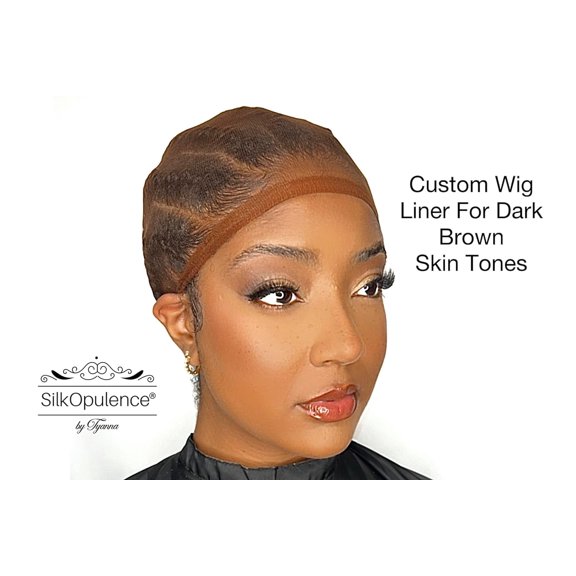 FGERFE-Silkopulence Luxury Wig Box and Wig Cap Set for Dark Brown skin Complexions (BROWN COLOR + 10 Caps) | Cancer Wig Caps for Women + Wig Box