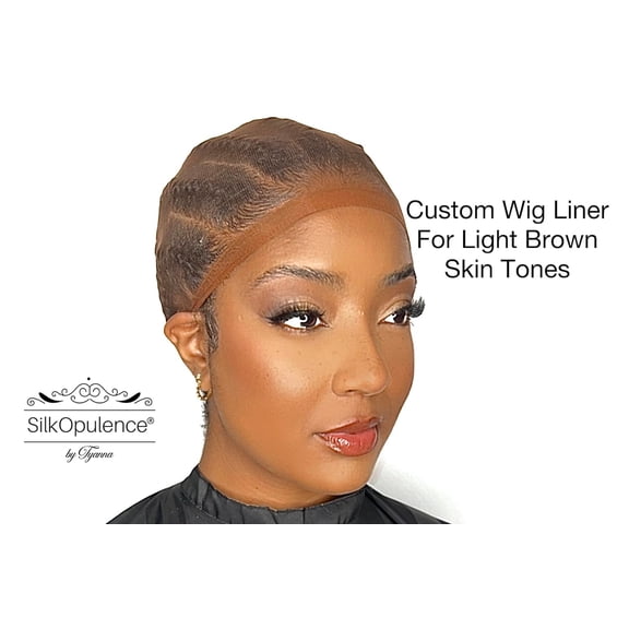 FGERFE-Silkopulence Luxury Wig Box and Wig Cap Set for Light Brown Skin Complexions (CEDAR COLOR + 10 Caps) | Wig Liner and Hair Loss Cap