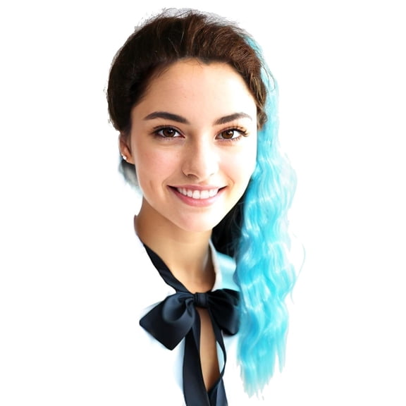 FGERFE-Single Color Corn Wave Ponytail Extension Long Wavy Curly Velcro Wrap Around Pony Tail Heat Resistant Synthetic Hairpiece for Women (Sky blue)