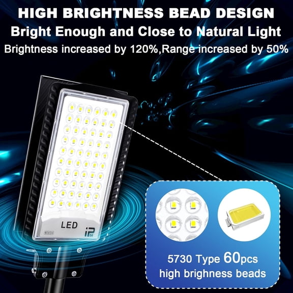 FGERFE-Solar Lights Outdoor, 50000LM LED Security FloodLights, Solar Power Street Lights Dusk to Dawn, 6500K Parking Lot Light Security Light Waterproof with Remote Control for Area Lighting