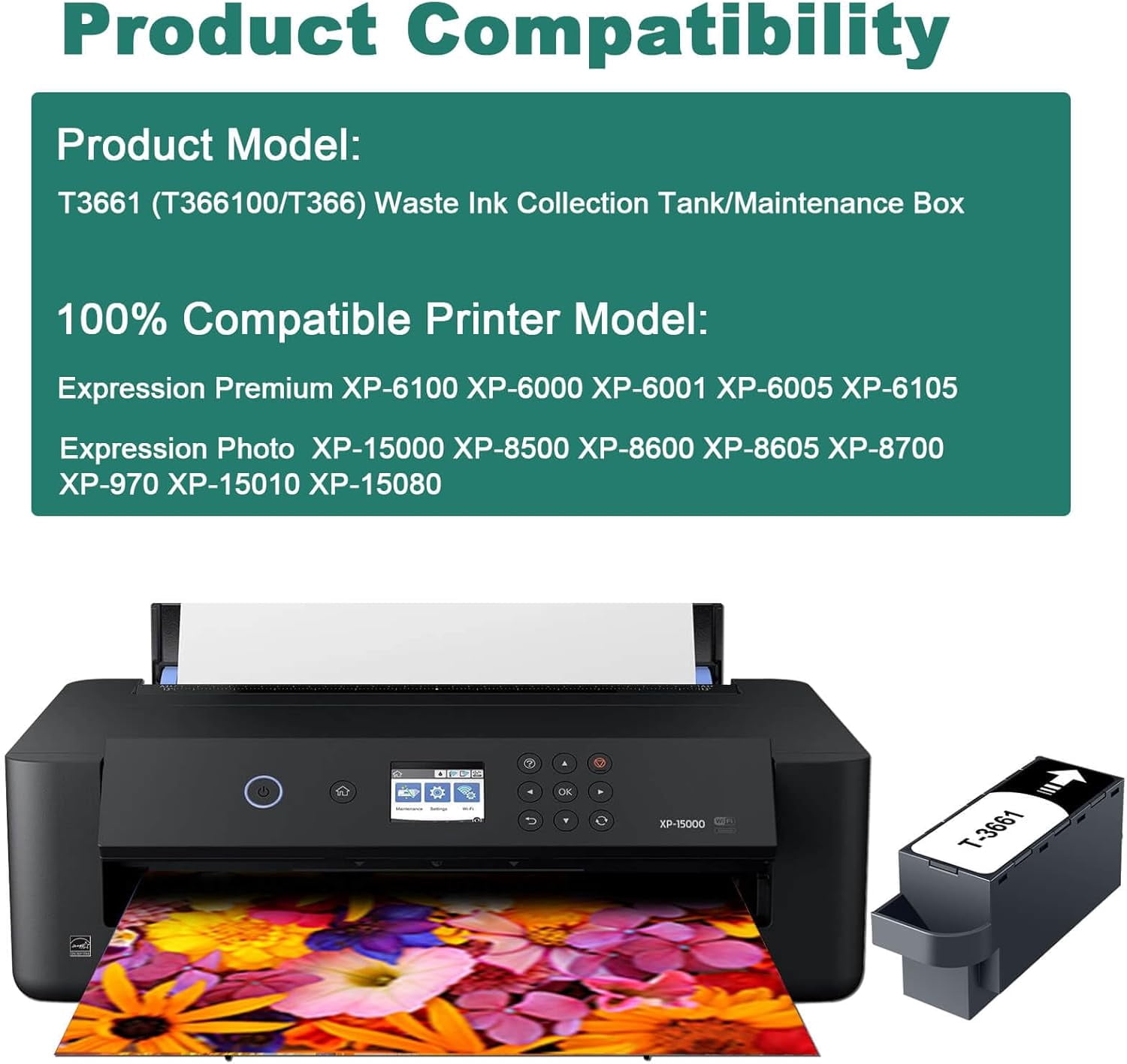 T3661 Maintenance Box For Epson XP Printers – Compatible With XP-6000, XP-6100, XP-8500, XP-970 & More