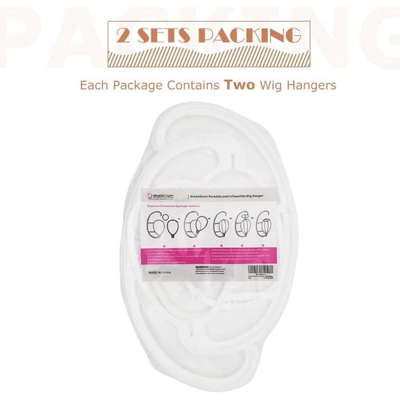 FGERFE-Wig Stand Hangers, 2 Sets