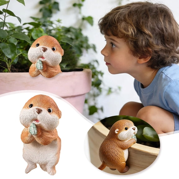 FGJH Miniature Resin Sculpture Planter Hanging Figurine For Micro Outdoor Yard Patio