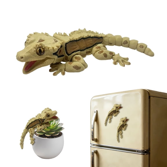 FGJHF 3D Printed Articulated Gecko Movable Joints Cool Animal For Fridge And Metal