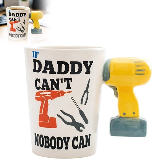 FGJHF Coffee Mug With Handle Funny Ceramic Cup 14oz Novelty Handyman Coffee Cup For Unique Dad Idea Mechanical Style Mug For Home Use (#E)