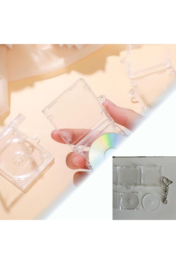 Keychain Album Transparent Clear DVD Large Of DVD Jewelry Keychains Blank Music Compact Disc Holder Keychain Pendant