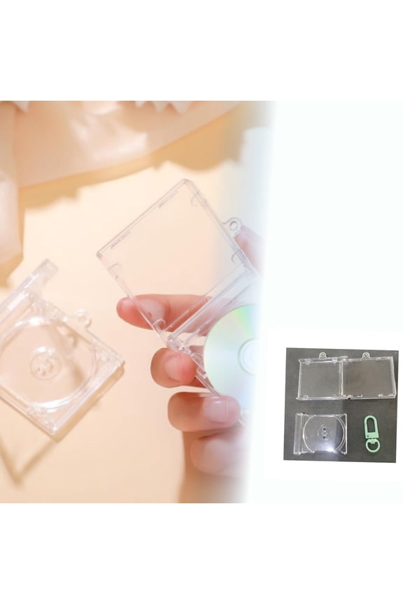 Keychain Album Transparent Clear DVD Large Of DVD Jewelry Keychains Blank Music Compact Disc Holder Keychain Pendant