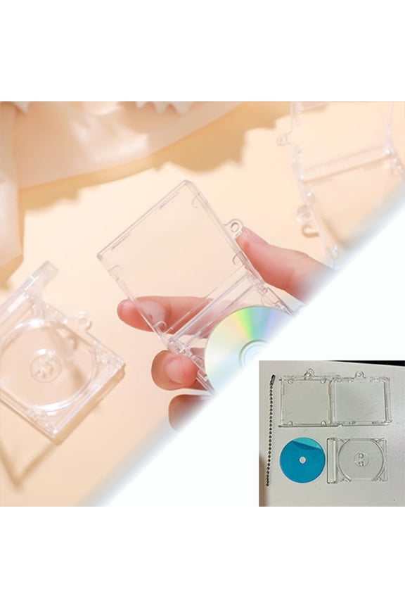 Keychain Album Transparent Clear DVD Large Of DVD Jewelry Keychains Blank Music Compact Disc Holder Keychain Pendant