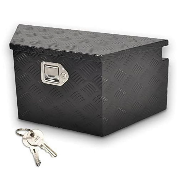 FGJQEFG 26 Inch Aluminum Truck Tool Box Black Trailer Tongue Box Pickup Underbody Toolbox w/Lock