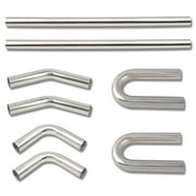 FGJQEFG 8PCS 3.5 Inch Custom Mandrel Exhaust Pipe Straight&Bend Kit Stainless Steel