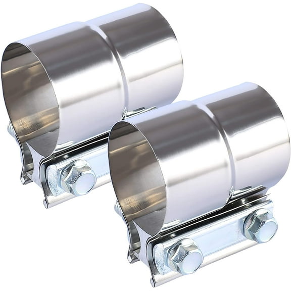 FGJQEFG 3" Exhaust Clamp Lap Joint Exhaust Band Clamps Preformed Stainless Steel