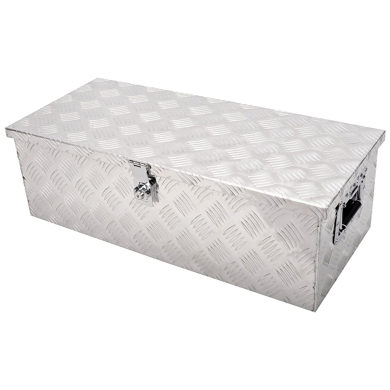 FGJQEFG 30 Inch Aluminum Trailer Tool Box Small Pick Up Truck Bed Storage  Silver 30x13x10 Inch 