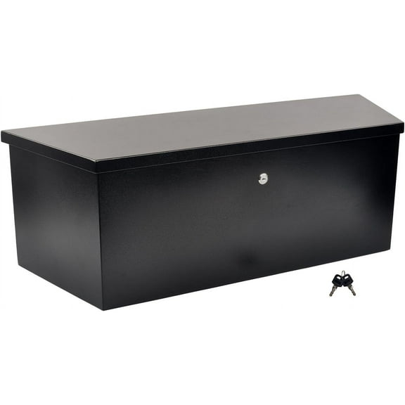 FGJQEFG 35 Inch Steel Trailer Tongue Tool Box for Trucks Bed Pickup Underbody Box Black 35 x 12 x 11.8 Inch