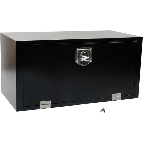 FGJQEFG 36 Inch Steel Trailer Box Truck Tool Box for Trucks Beds RV ATV Pickup Black 36x18x18 Inch