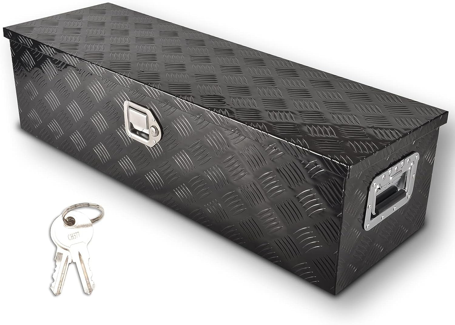 FGJQEFG 39 Inch Black Aluminum Utility Bed Truck Toolbox