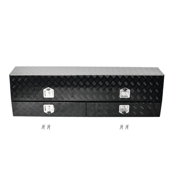 FGJQEFG 72 Inch Heavy Wall Truck Tool Box Aluminum Trailer Toolbox for Pickup Low Profile 72" x21"x13.5"