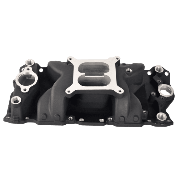 FGJQEFG Airgap Intake Manifold High Rise Dual Plane Compatible with SBC Chevy 350 400 Black