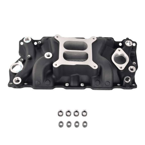 FGJQEFG Aluminum Intake Manifold for SBC Small Block Chevy 350 1955-1995 Black