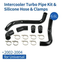 FGJQEFG Aluminum Intercooler Turbo Pipe Boot Kit w/ Clamps for 2002-2004 GM 6.6L Black