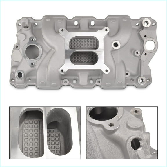 FGJQEFG Small Block Chevy SBC 305 327 350 400 1957-1986 Intake Manifold Dual Plane Aluminum