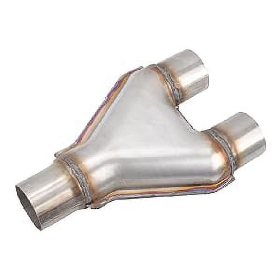 FGJQEFG T409 Stainless Steel Exhaust Stamped Y Pipe 2.5'' Inch ID Single to 2.5'' Inch ID Dual Exhaust Adapter Connector