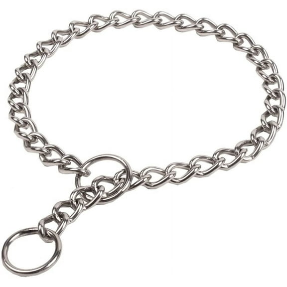 FGLHS Chain Dog Training Choke Collar, 304 Stainless Steel, Total Length 16 in, 2.0 mm