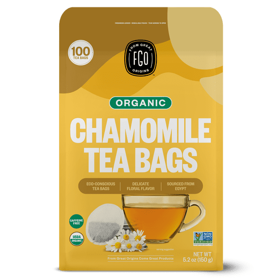 FGO Chamomile Tea, Organic, Eco-Conscious Tea Bags (100 Count)