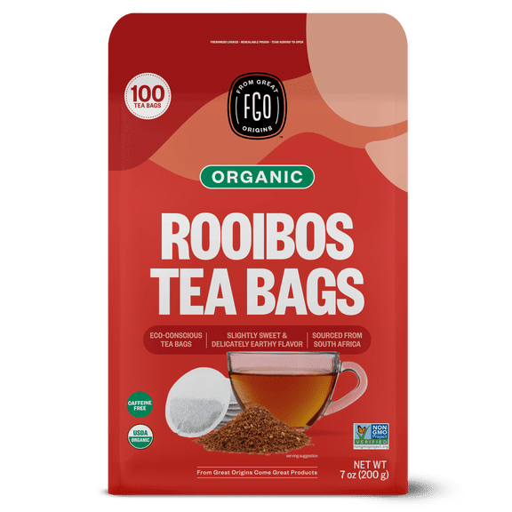 FGO Rooibos Tea, Organic, Eco-Conscious Tea Bags (100 Count)