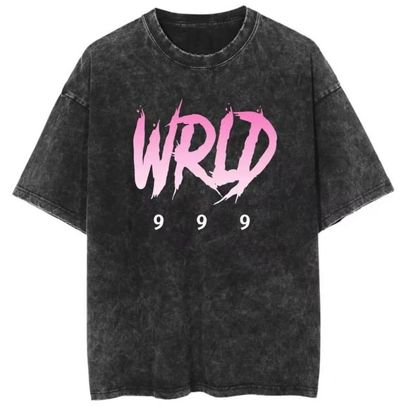 FGRSGHACVN Juice Wrld Cotton T-shirt 999 Washed Retro Short Sleeve Classic Casual Loose T-shirt Size XS-3XL