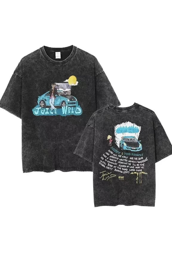 Juice Wrld Cotton T-shirt 999 Washed Retro Short Sleeve Classic Casual Loose T-shirt Size XS-3XL