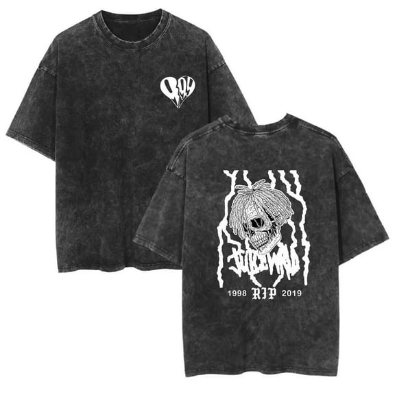 FGRSGHACVN Juice Wrld Cotton T-shirt 999 Washed Retro Short Sleeve Classic Casual Loose T-shirt Size XS-3XL