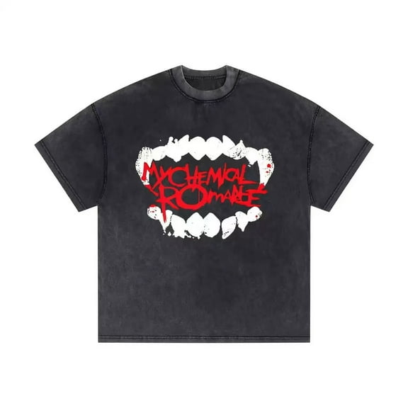 FGRSGHACVN My Chemical Romance Shirt Men Black S-3XL Washed Cotton Short Sleeve Unisex Vintage T-shirts