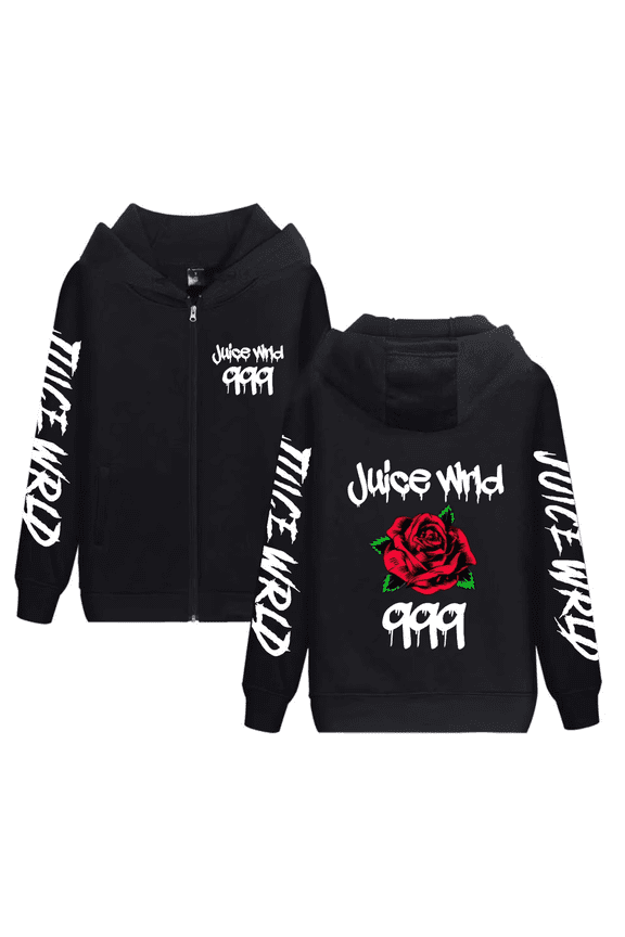 NEW HOT 2025 Juice WRLD Unisex Zip Up Hoodie Hip Hop Casual Pullover Hooded Zip-Up Sweatshirts Punk Coat