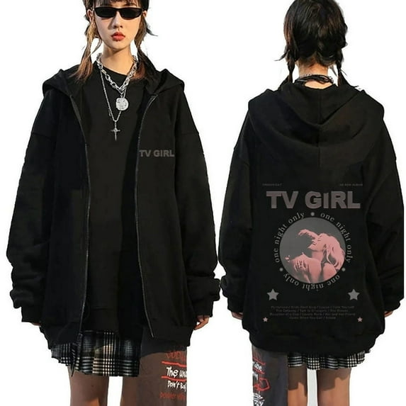 FGRSGHACVN Really Cares TV Girl Graphic Printing zipper hoodie Men Women Fashion Casual Oversized zippered jacket