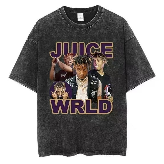 FGRSGHACVN Street Cotton Vintage Hip Hop Rapper Juice Wrld Shirt Clothing Graphic T Shirts Men Oversized Loose
