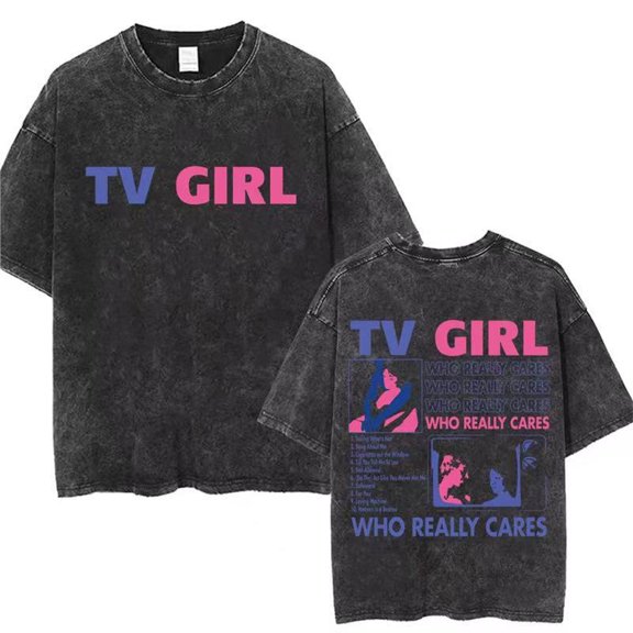 FGRSGHACVN TV Girl Merch Unisex Oversized Soft Washed Vintage Cotton Crewneck T-Shirt - Grapes Upon The Vine Graphic Print Summer Harajuku Casual Streetwear