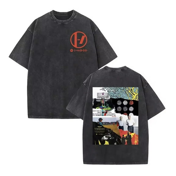 FGRSGHACVN Twenty One Pilots Graphic T-shirts Vintage Washed Worn Style Pullover Hip Hop T-shirts